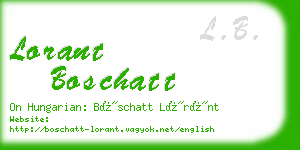 lorant boschatt business card